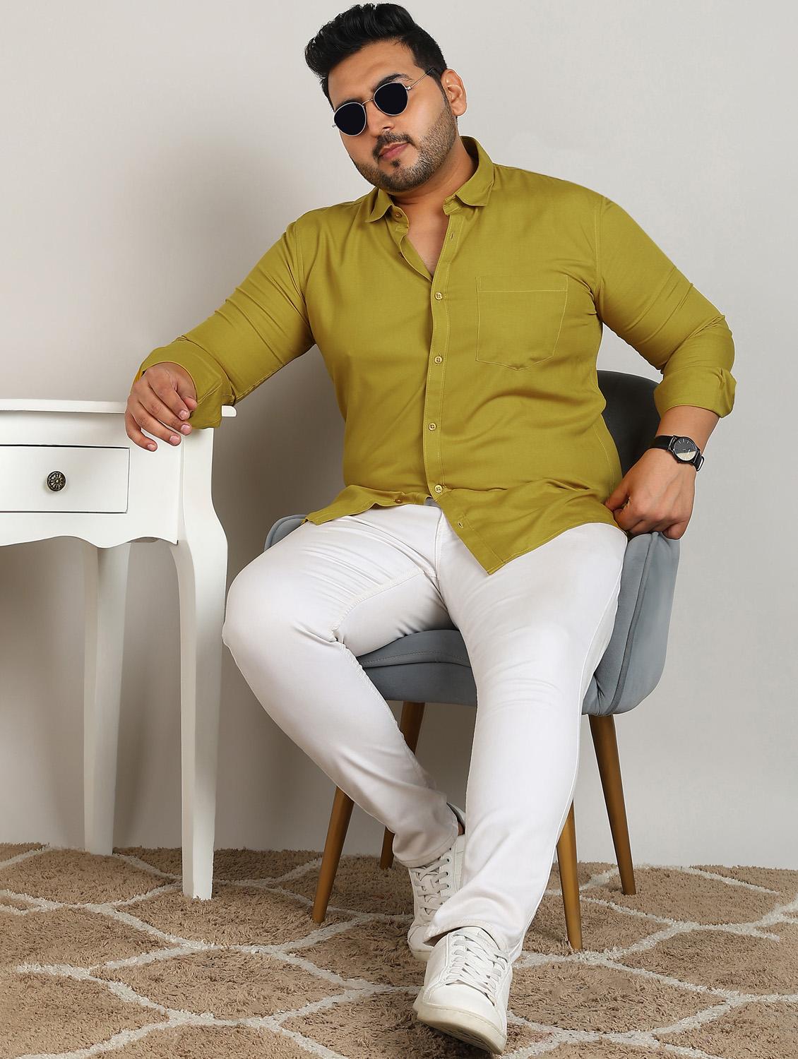 men plus size solid long sleeve regular fit casual shirt - 21956196 - Standard Image - 4
