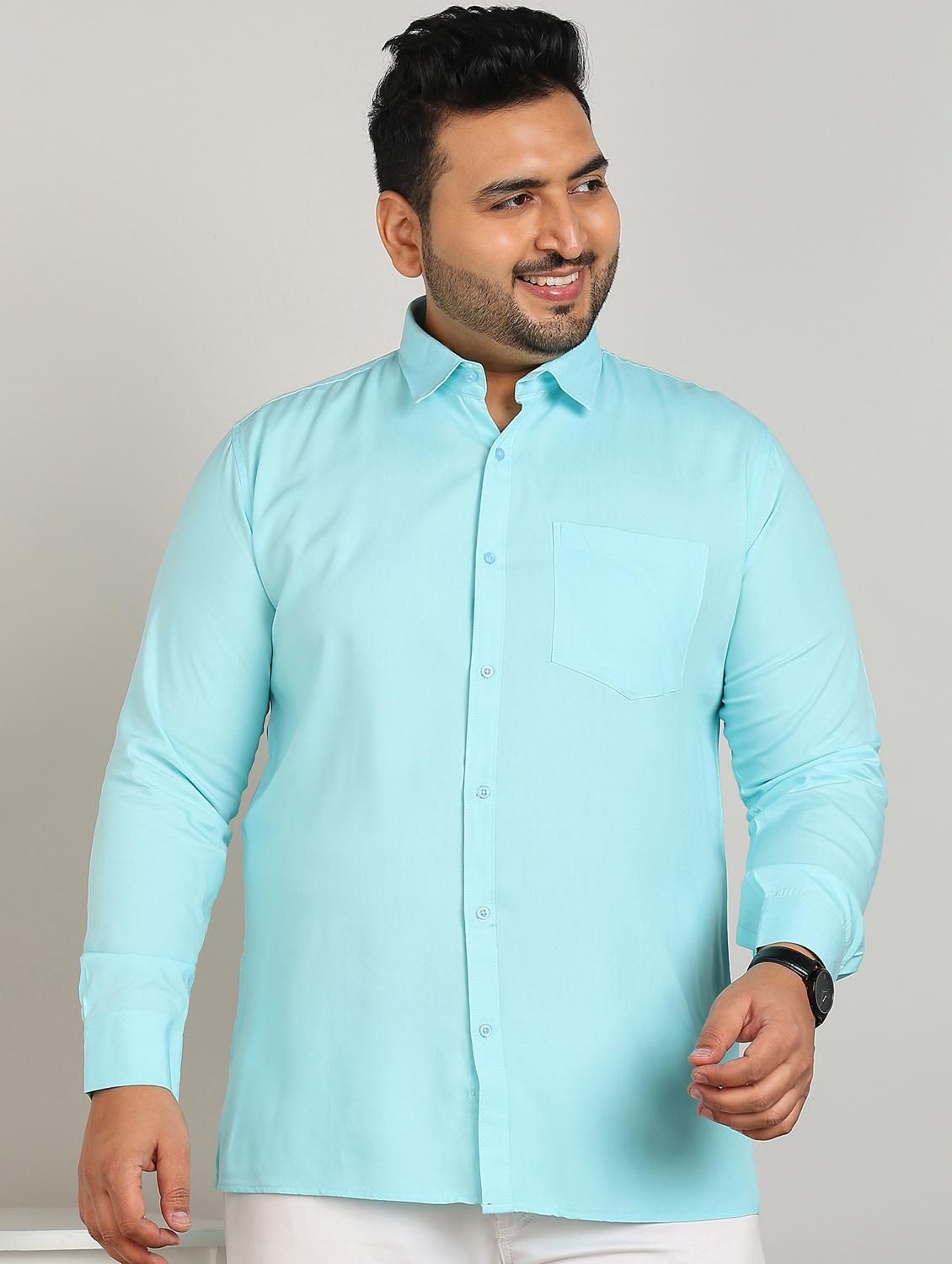 men plus size solid long sleeve regular fit casual shirt - 21956197 -  Standard Image - 1