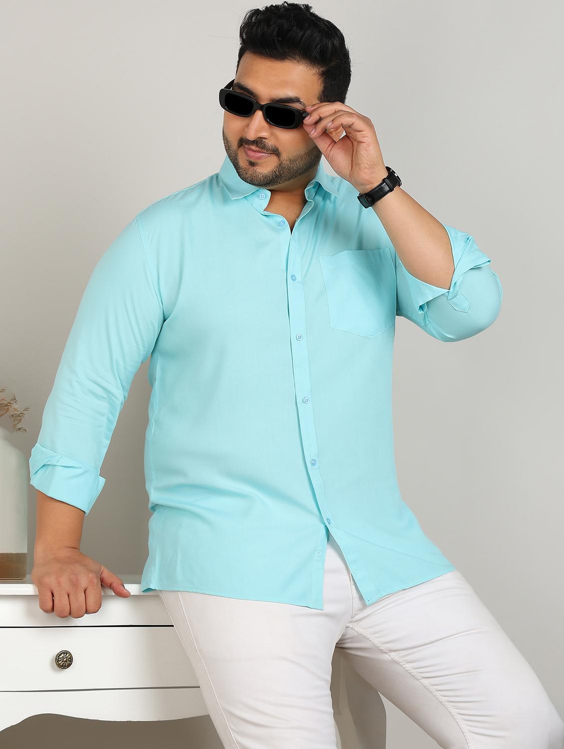 men plus size solid long sleeve regular fit casual shirt - 21956197 - Standard Image - 4