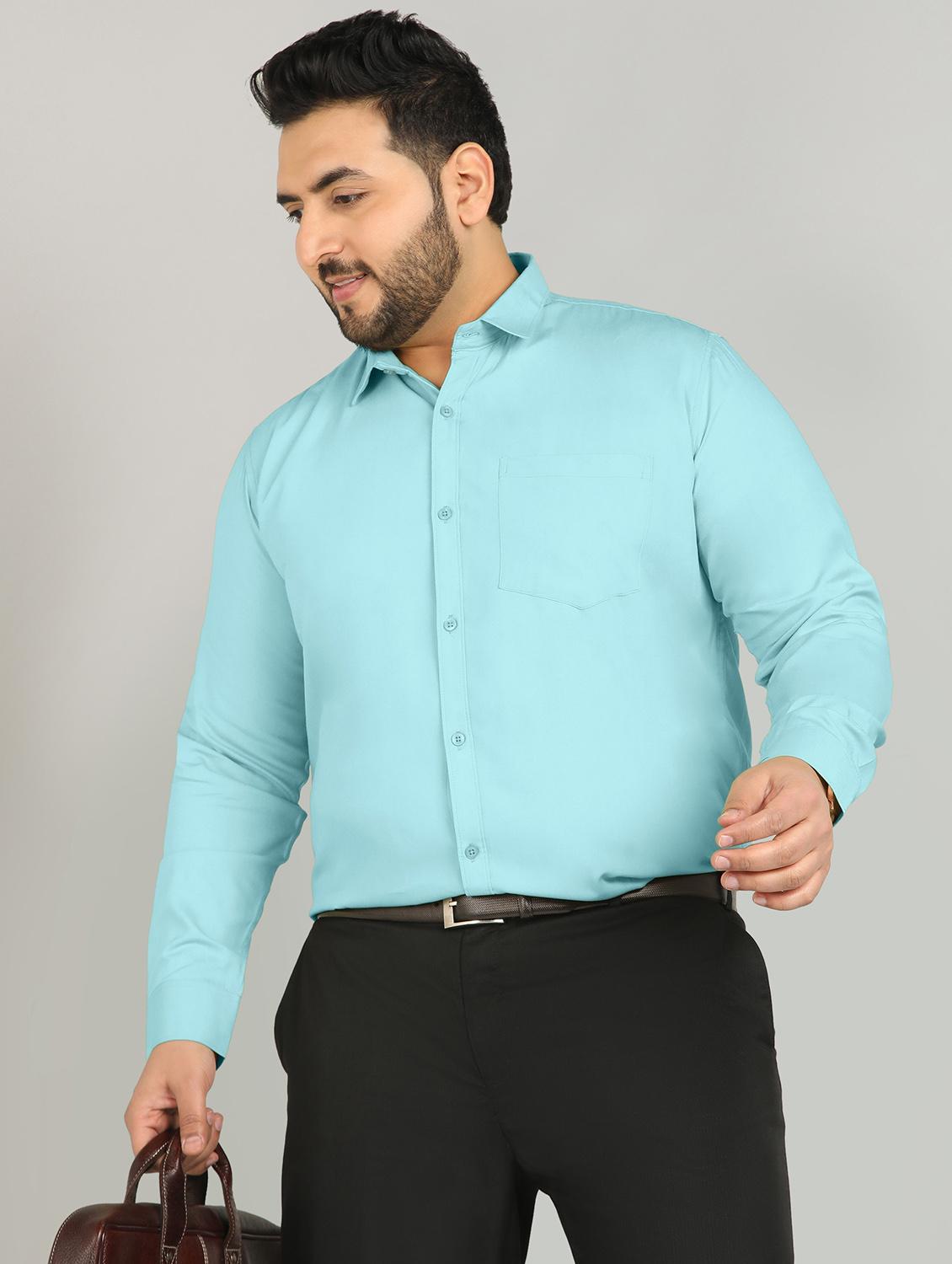 men plus size solid long sleeve regular fit formal shirt - 21956202 - Zoom Image - 0