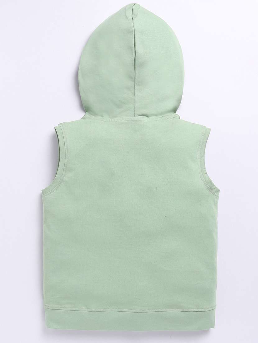 boys printed sleeveless regular fit hooded t-shirt - 21956207 -  Standard Image - 1