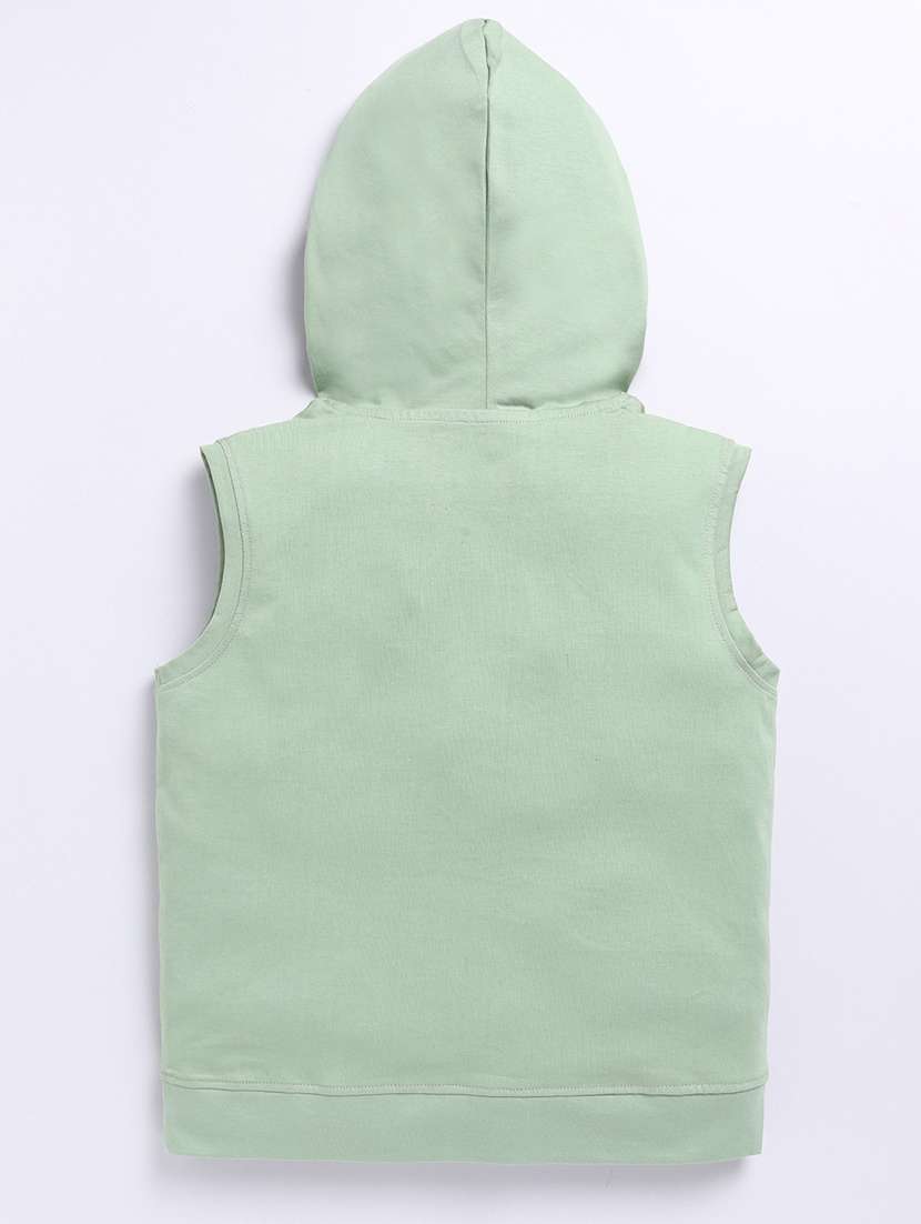 boys printed sleeveless regular fit hooded t-shirt - 21956208 -  Standard Image - 1