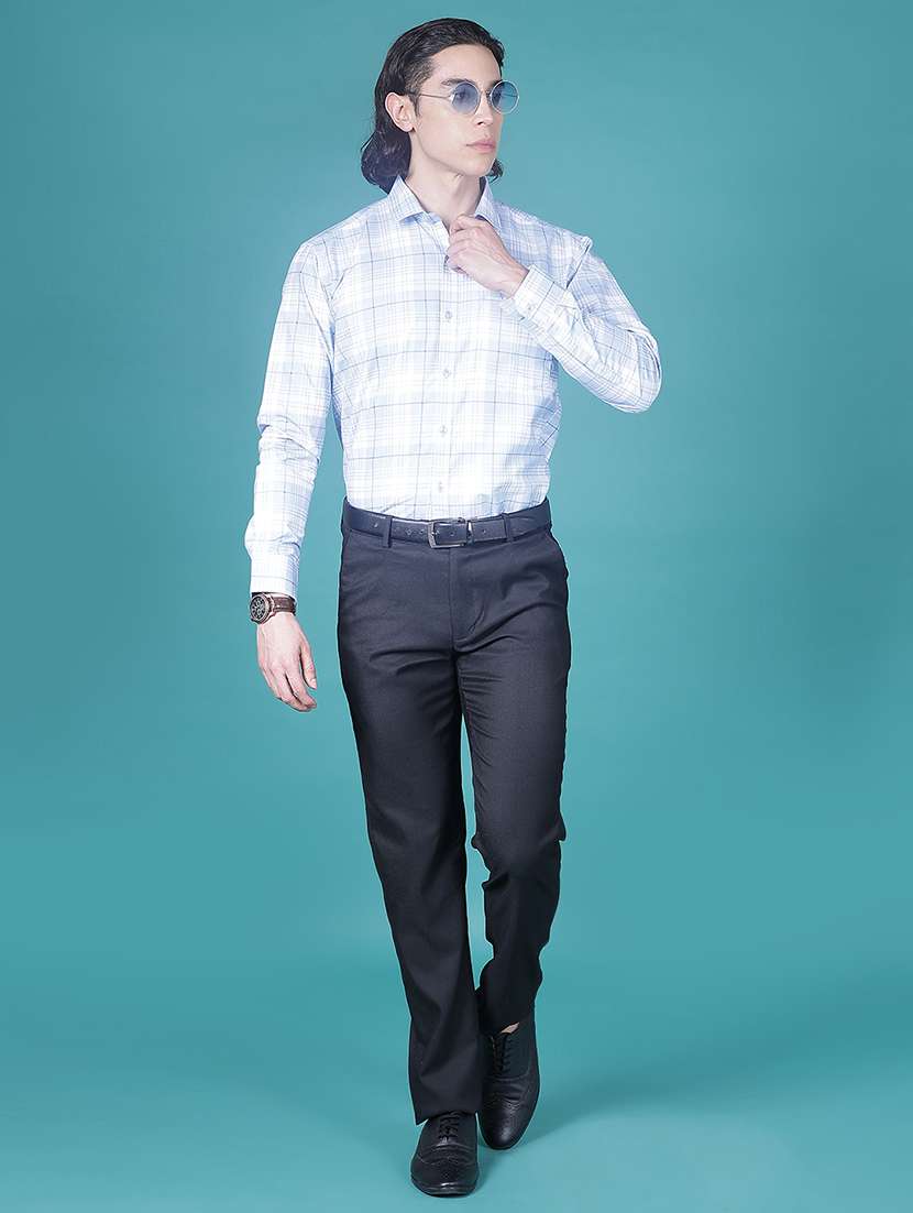 men checkered long sleeve slim fit formal shirt - 21956242 -  Standard Image - 4