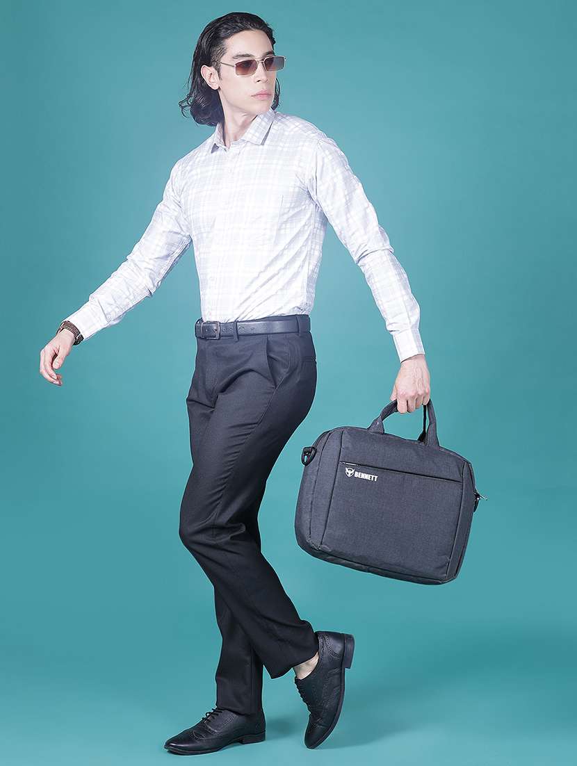 men checkered collared long sleeve formal shirt - 21956250 -  Standard Image - 4