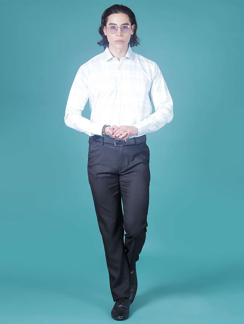 men checkered collared long sleeve formal shirt - 21956251 -  Standard Image - 4