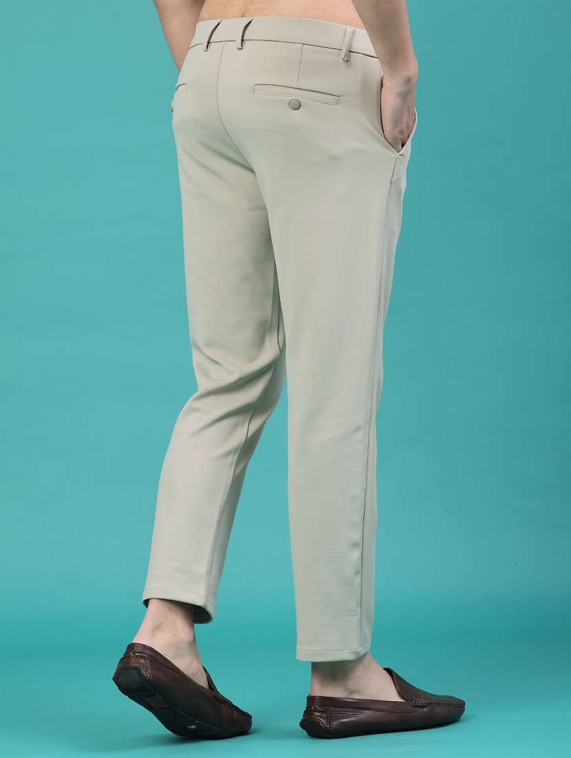 men solid mid rise chinos casual trouser - 21956331 -  Standard Image - 4