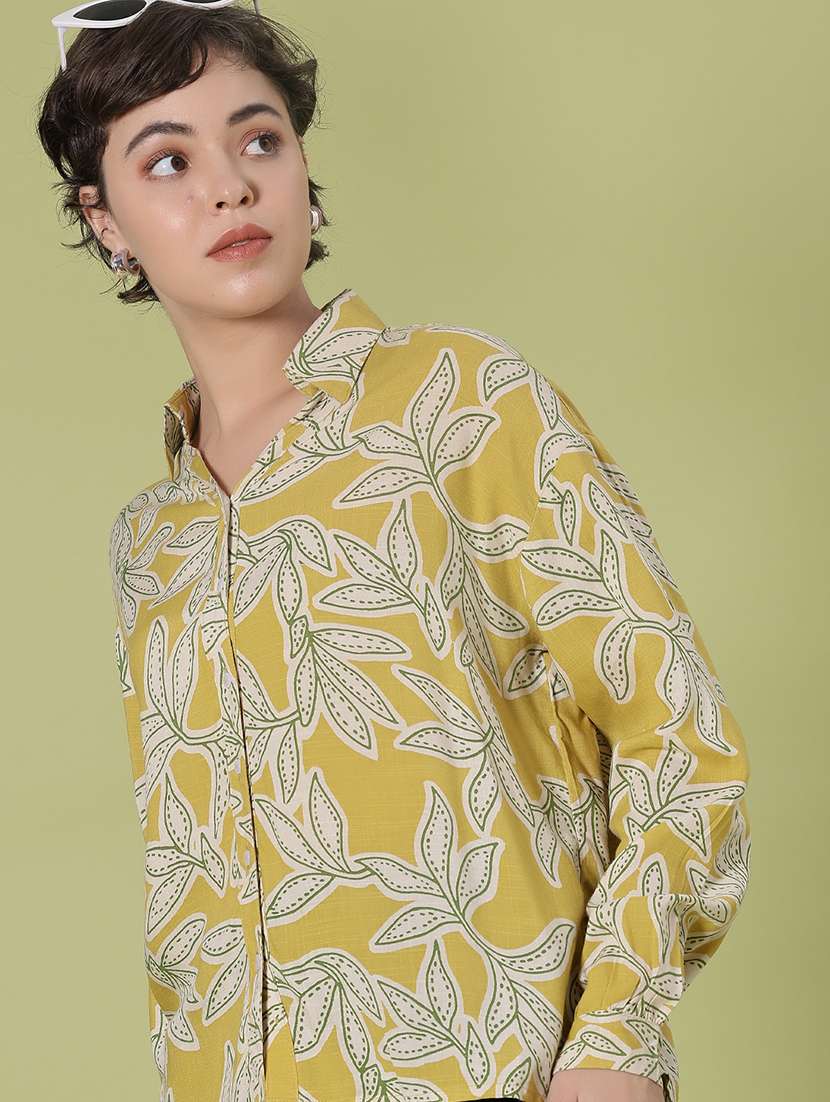 women printed collared long sleeve shirt - 21956363 -  Standard Image - 4