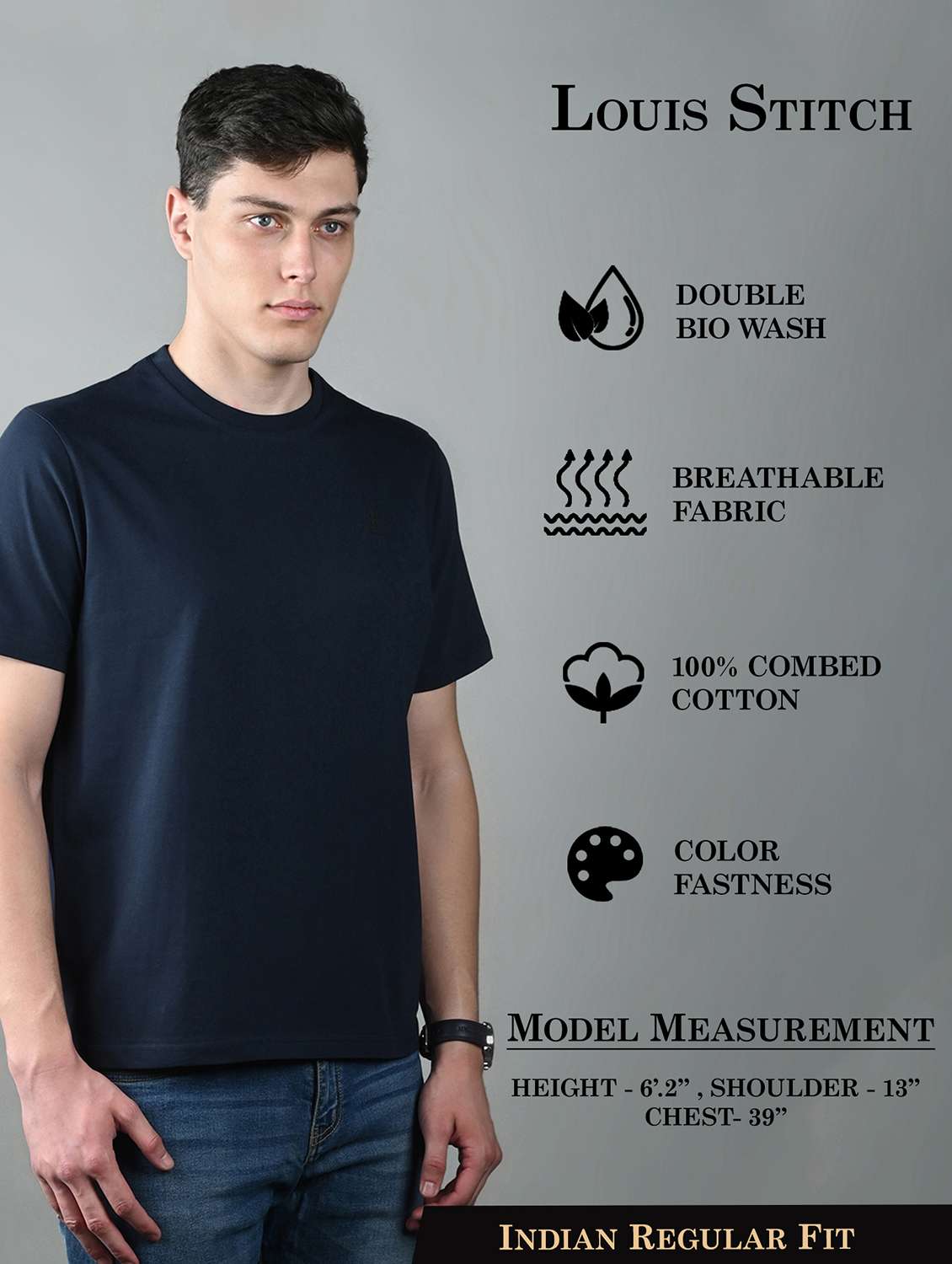 men solid shrort sleeve regular fit t-shirt - 21956376 - Standard Image - 4