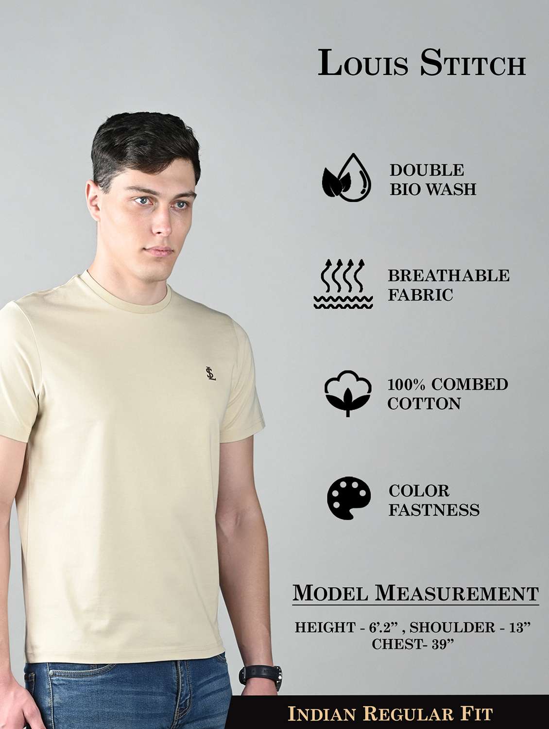 men solid shrort sleeve regular fit t-shirt - 21956377 - Standard Image - 4