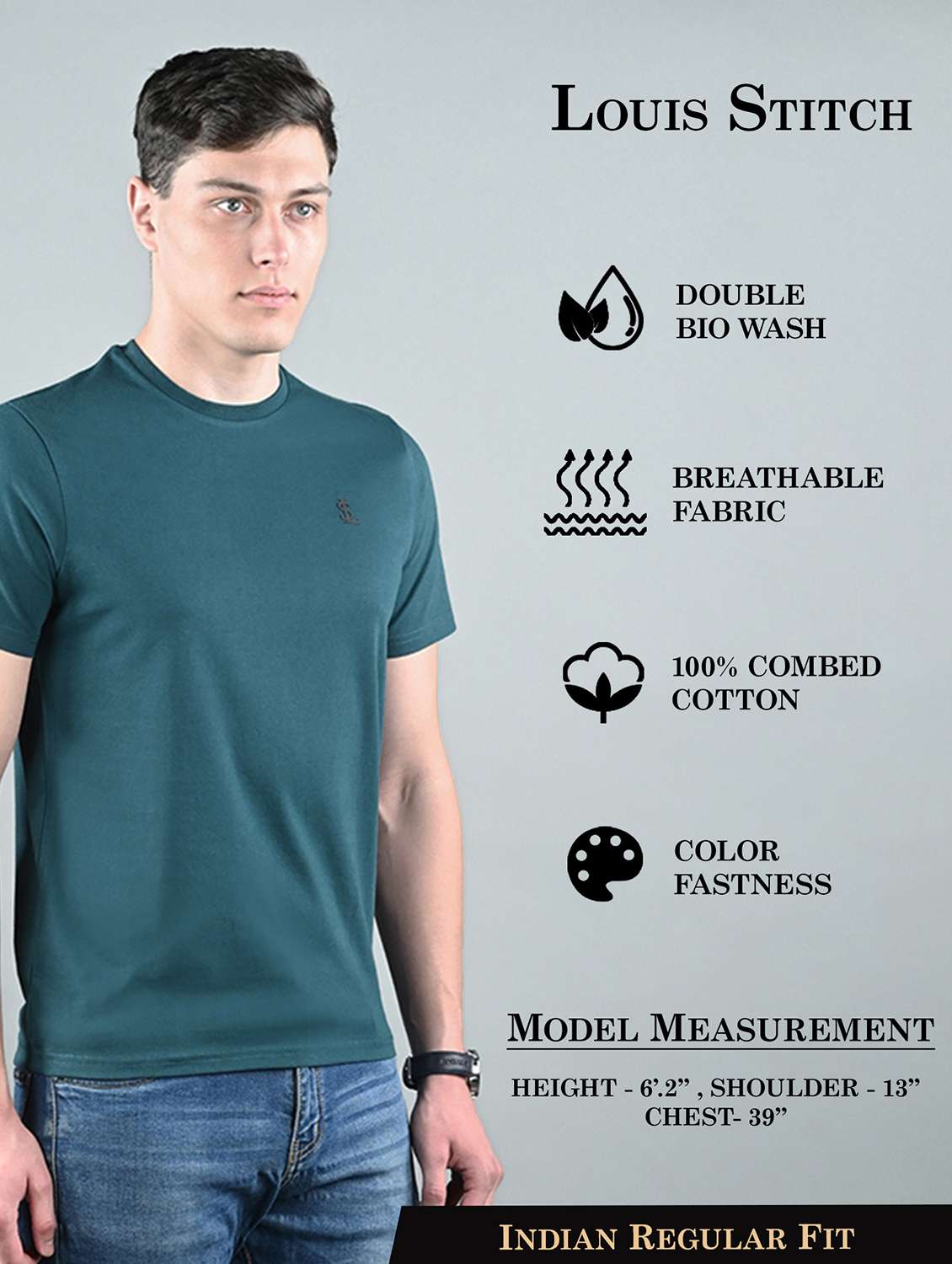 men solid shrort sleeve regular fit t-shirt - 21956378 -  Standard Image - 4