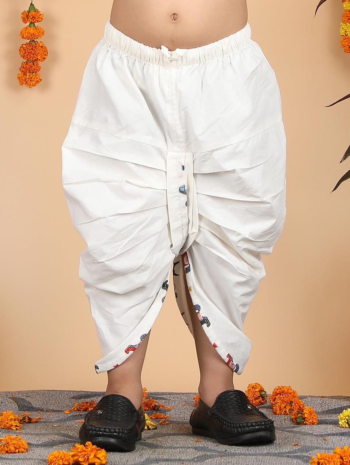 boys printed long sleeve kurta and dhoti set - 21956479 - Standard Image - 4