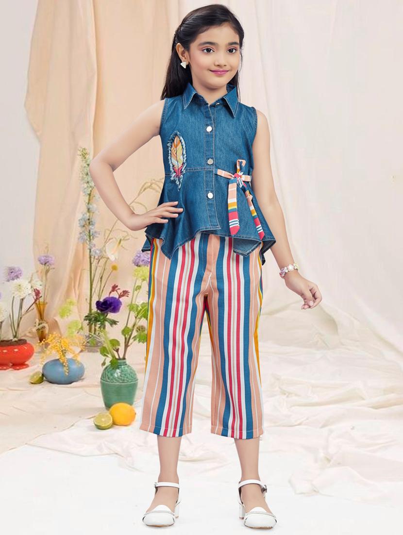 girls striped sleeveless capri set - 21956486 - Standard Image - 4