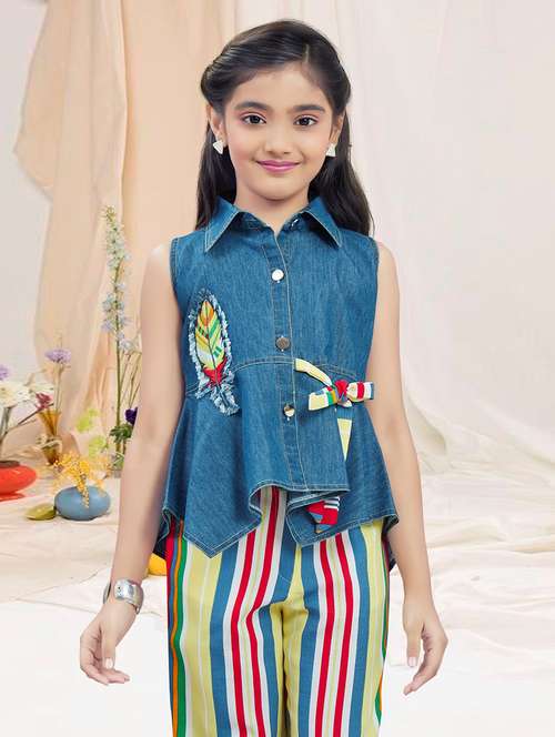 girls striped sleeveless capri set  - 21956487 -  Standard Image - 0