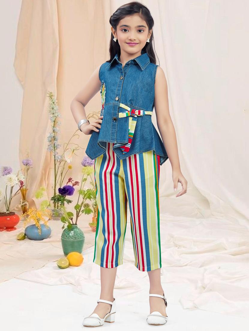 girls striped sleeveless capri set - 21956487 - Standard Image - 4
