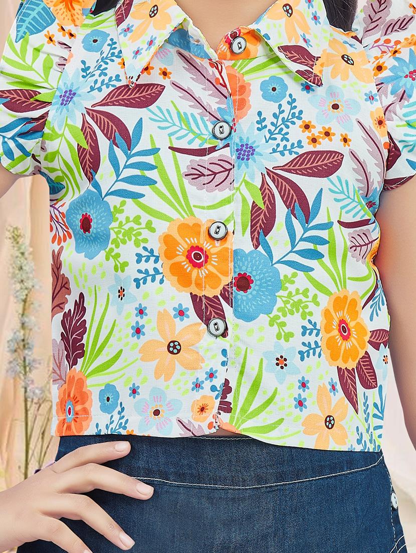 girls floral print sleeveless short and top set - 21956488 - Standard Image - 6