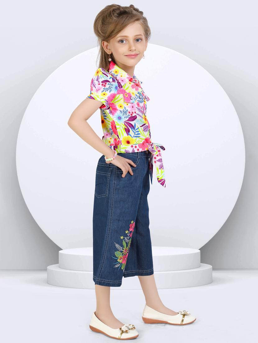 girls floral print trouser and top set  - 21956489 -  Standard Image - 1