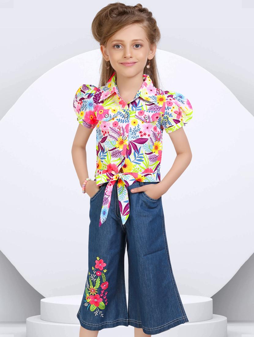 girls floral print trouser and top set - 21956489 - Standard Image - 4