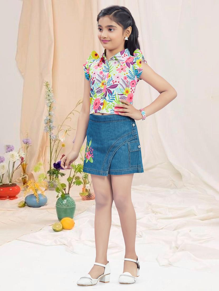 girls floral printed short and top set  - 21956495 -  Standard Image - 1