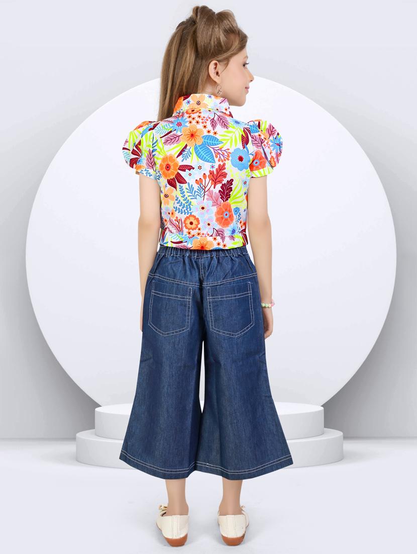 girls floral printed trouser and top set - 21956496 - Standard Image - 4