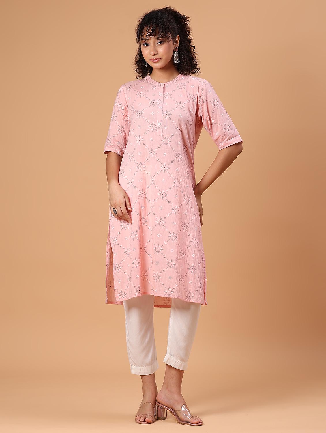 green cambric kurta - 21956531 - Standard Image - 1