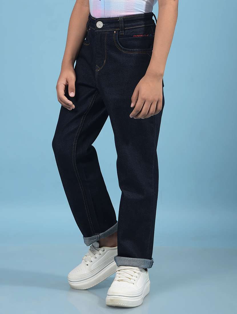 boys solid mid rise straight fit jean - 21956668 -  Standard Image - 1