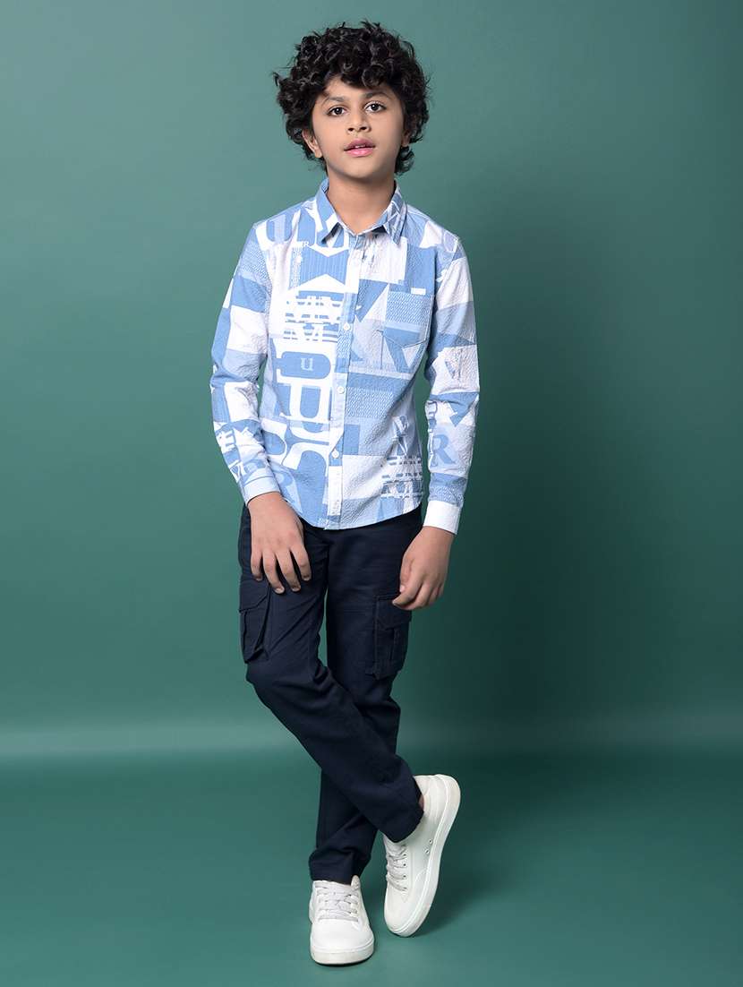 boys printed collared long sleeve shirt - 21956678 -  Standard Image - 6