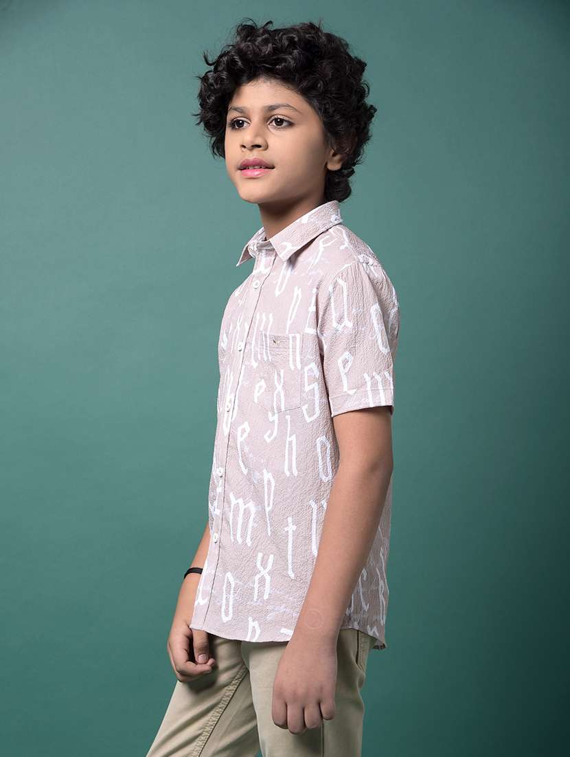 boys printed collared short sleeve shirt - 21956683 -  Standard Image - 1