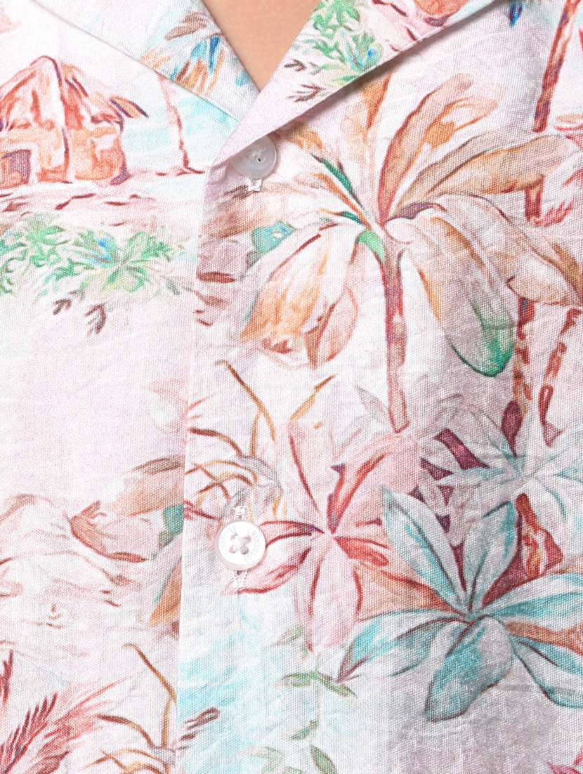 boys floral print collared short sleeve shirt - 21956687 -  Standard Image - 4