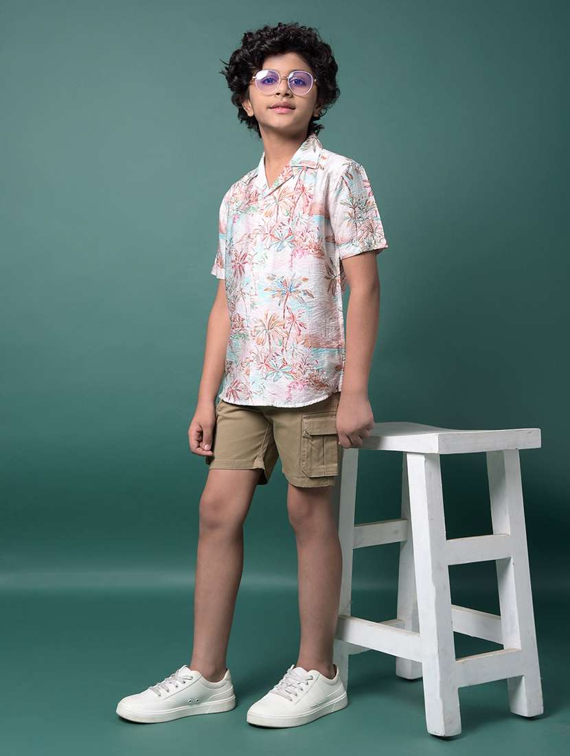 boys floral print collared short sleeve shirt - 21956687 -  Standard Image - 6