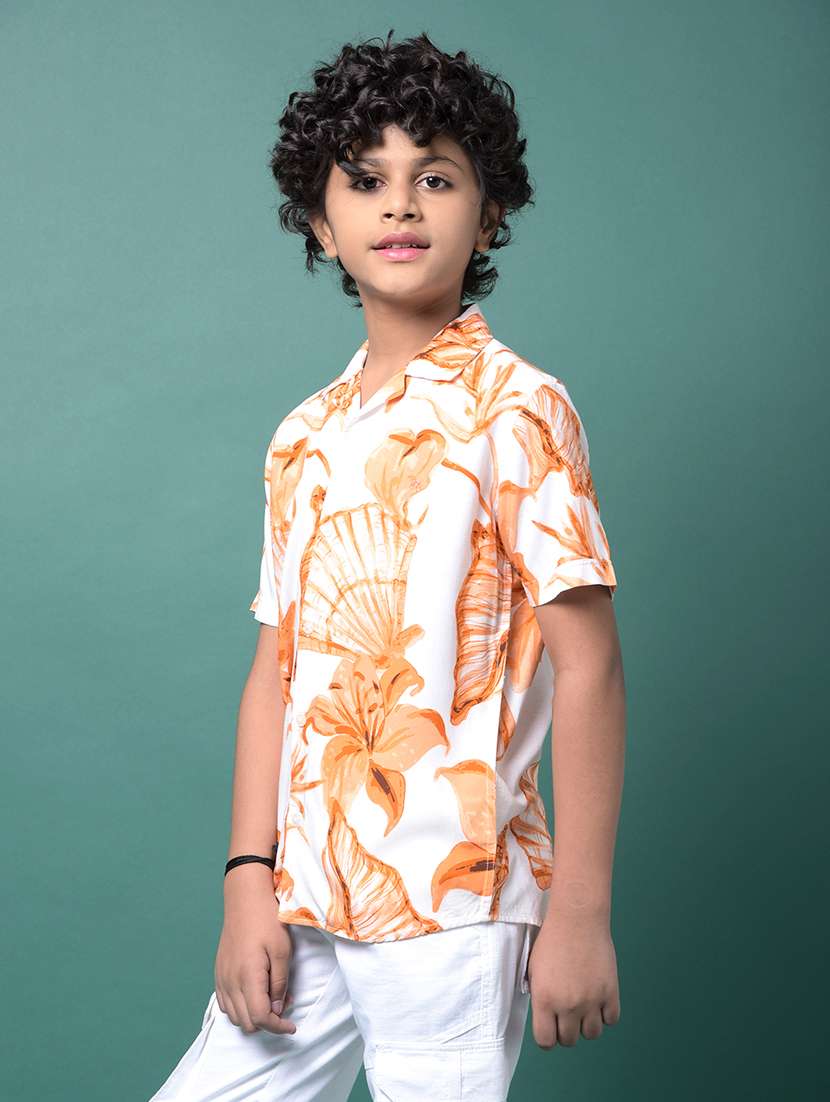boys printed cuabn collared short sleeve shirt - 21956692 -  Standard Image - 1