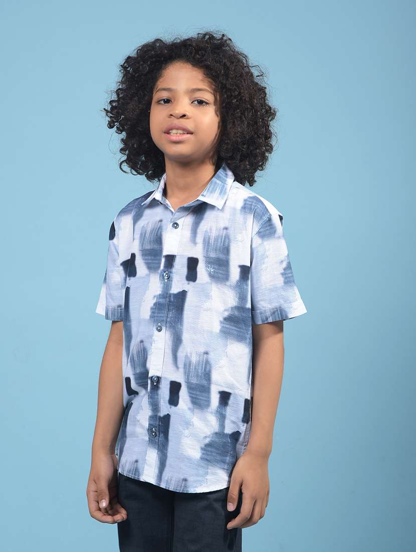 boys printed collared short sleeve shirt - 21956693 - Standard Image - 1