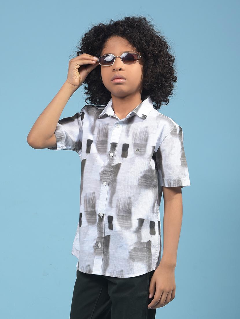 boys printed collared short sleeve shirt - 21956694 -  Zoom Image - 0