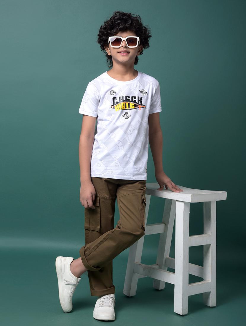 boys solid mid rise relaxed fit cargo - 21956748 - Standard Image - 6