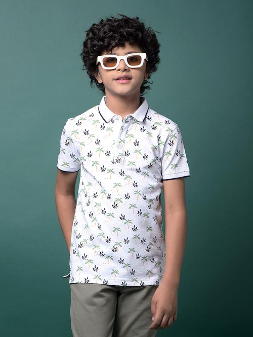 boys printed short sleeve regular fit polo t-shirt - 21956750 - Standard Image - 0