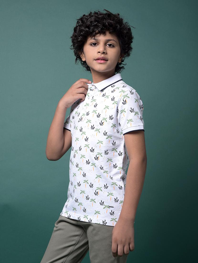 boys printed short sleeve regular fit polo t-shirt - 21956750 - Standard Image - 1