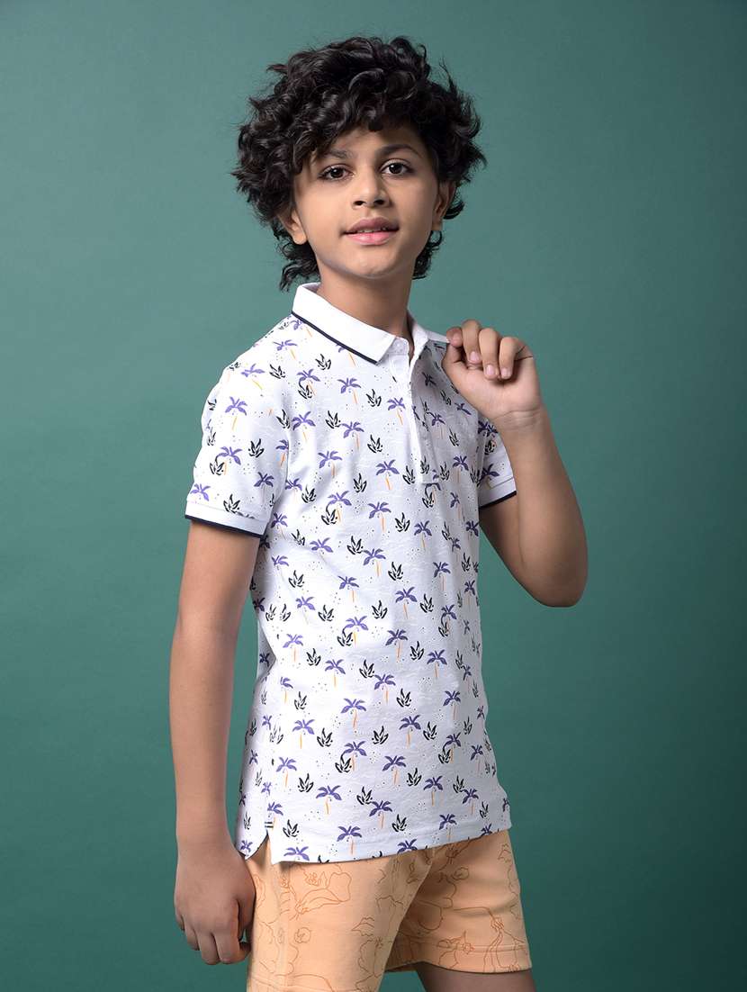 boys printed short sleeve regular fit polo t-shirt - 21956751 -  Standard Image - 1