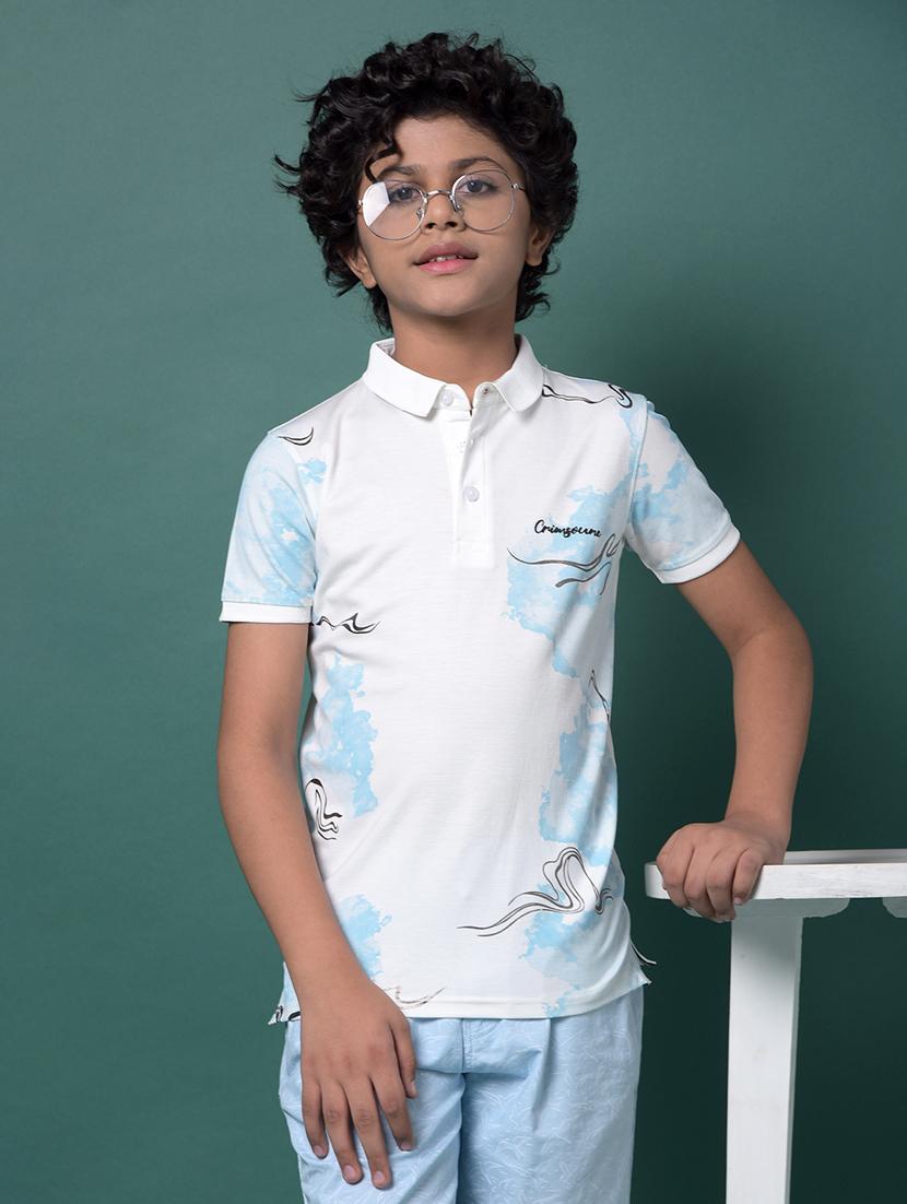 boys printed short sleeve regular fit polo t-shirt