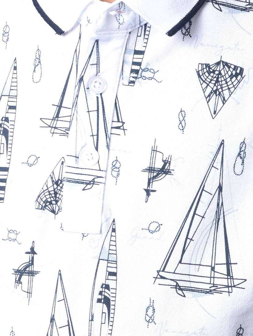 boys printed short sleeve regular fit polo t-shirt - 21956762 -  Standard Image - 4