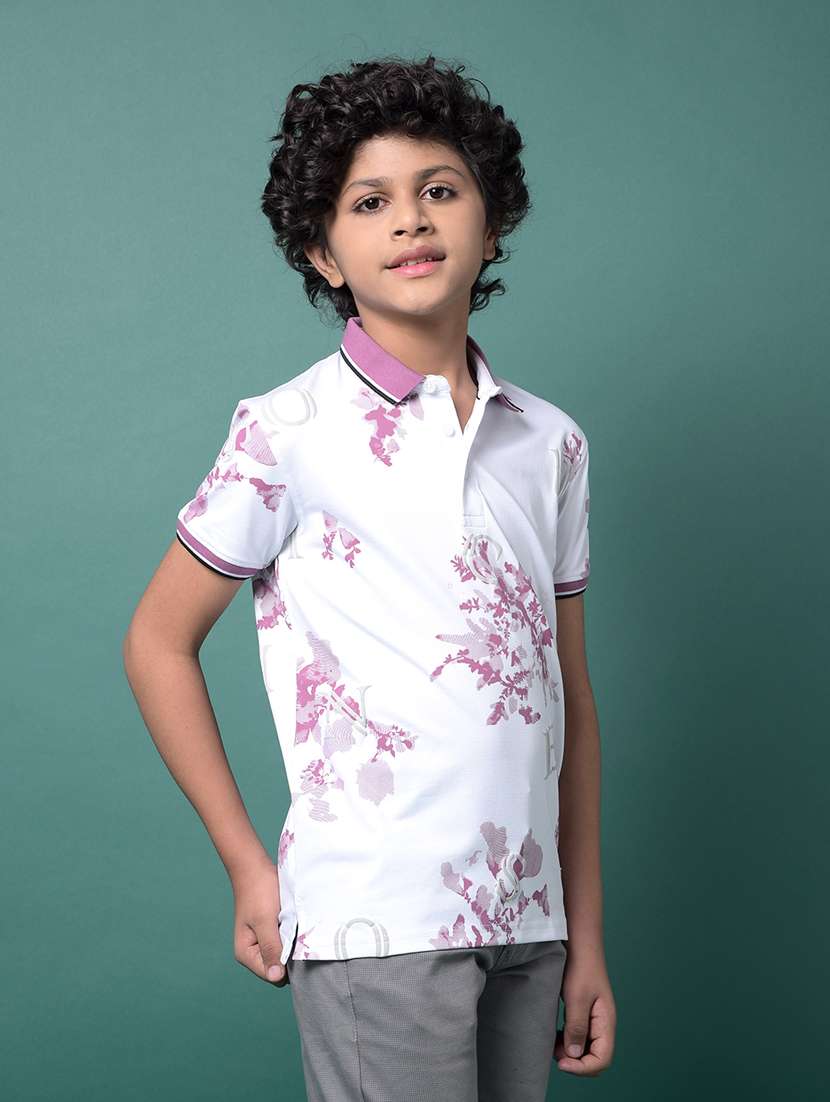 boys printed short sleeve regular fit polo t-shirt - 21956765 -  Standard Image - 1