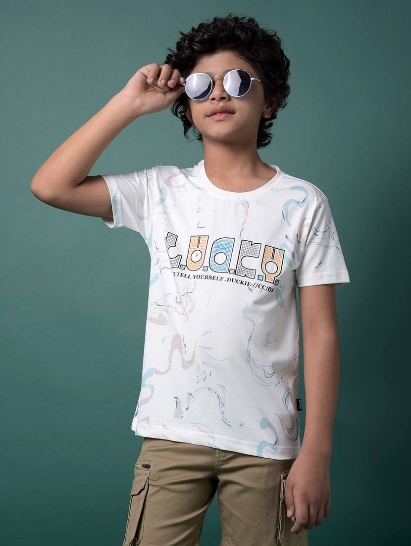 boys printed short sleeve regular fit t-shirt