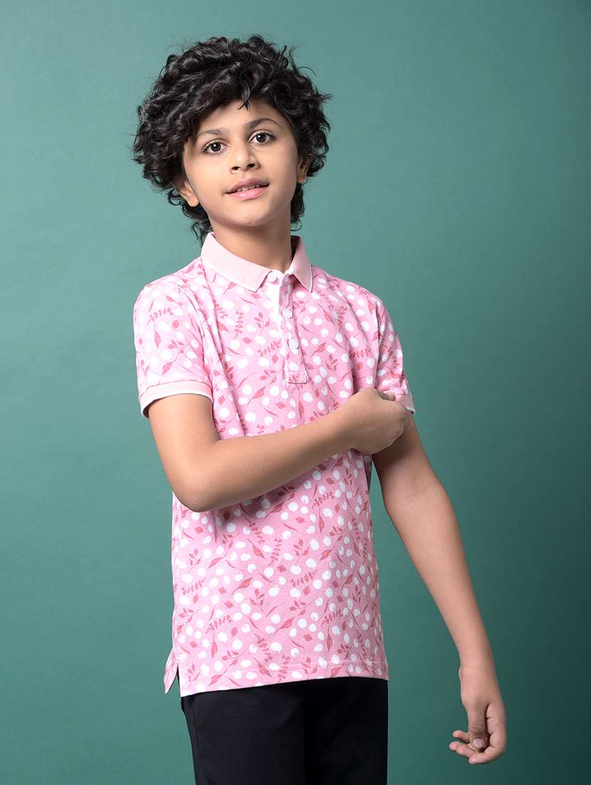 boys printed short sleeve regular fit polo t-shirt - 21956768 -  Standard Image - 1