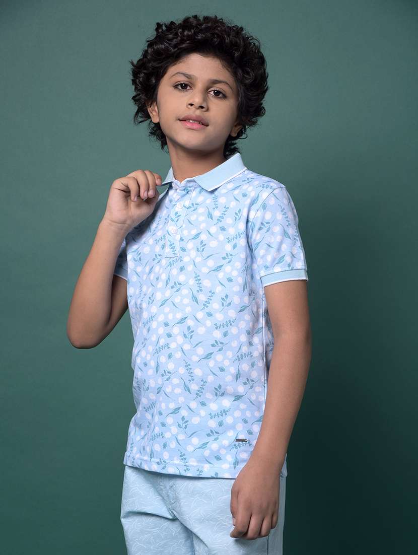 boys printed short sleeve regular fit polo t-shirt - 21956769 -  Standard Image - 1