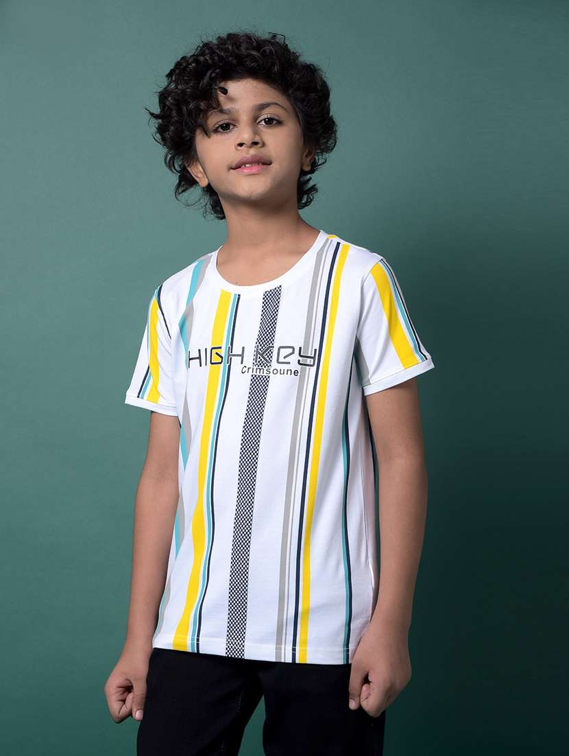 boys striped short sleeve regular fit t-shirt - 21956779 -  Standard Image - 1