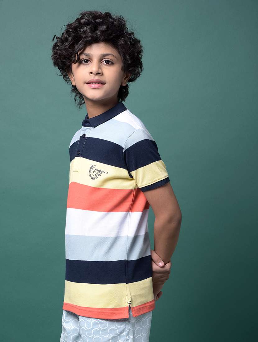 boys color blocked short sleeve regular fit polo t-shirt - 21956780 -  Standard Image - 1