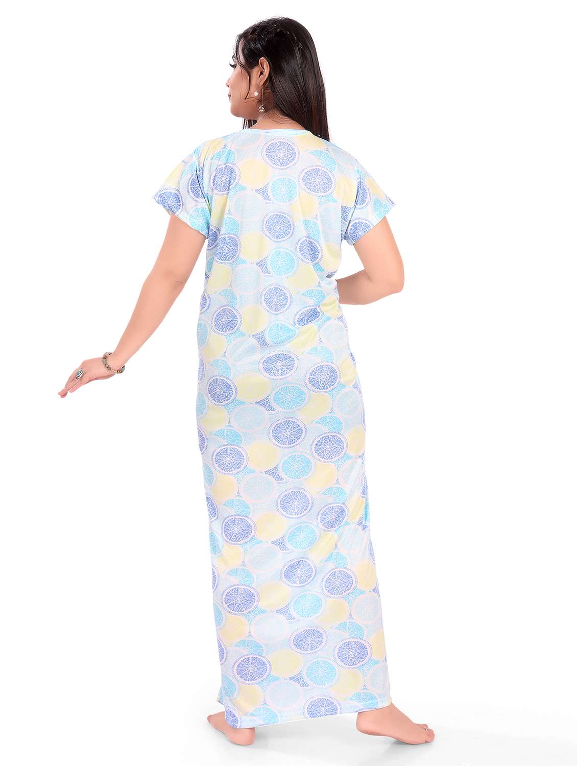 women pringted short sleeve nighty - 21956793 -  Standard Image - 4