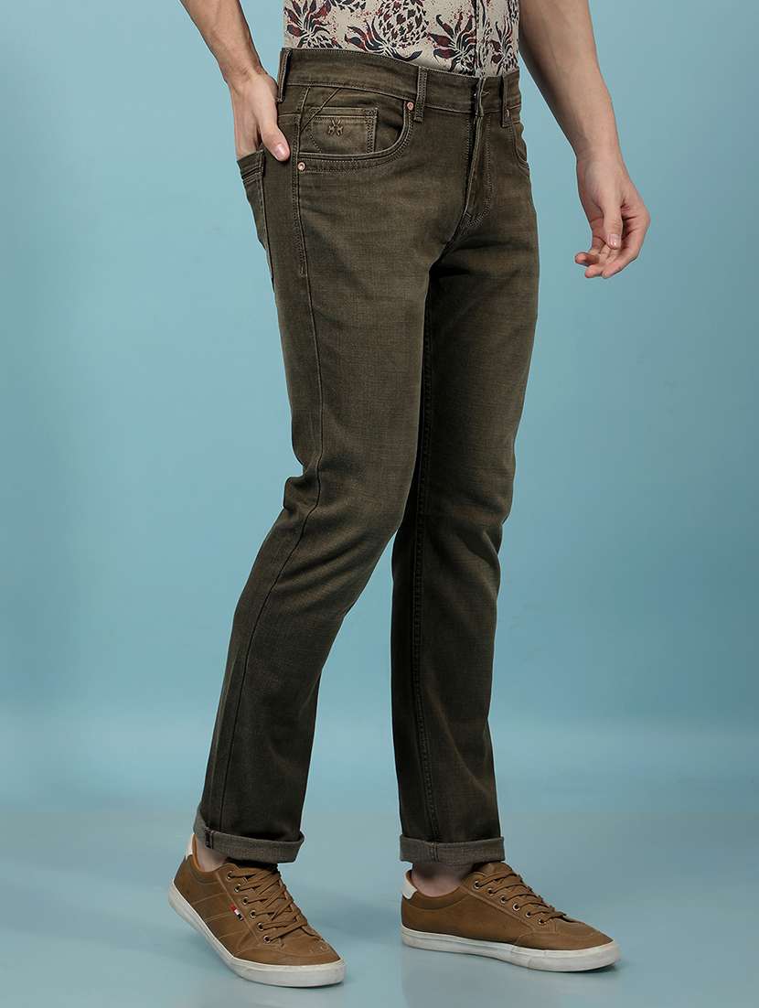 men green washed mid rise full length jeans - 21956805 -  Standard Image - 1
