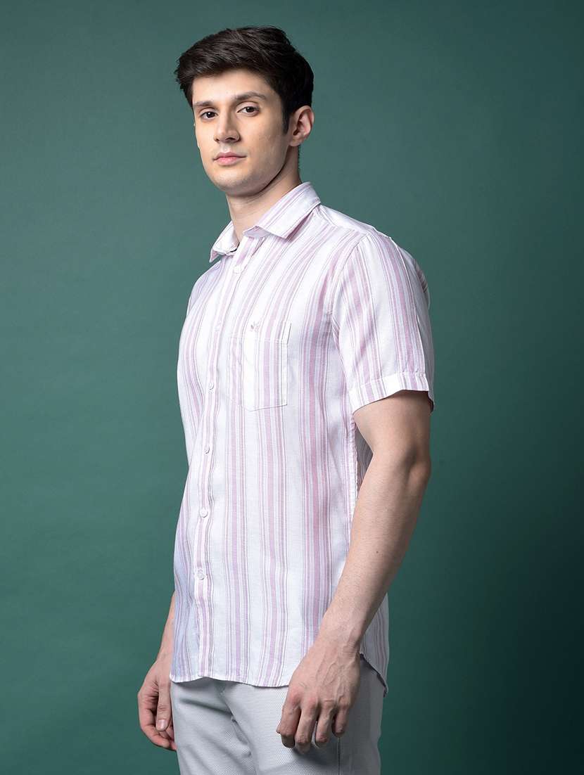 Men Striped Short Sleeve Slim Fit Casual Shirt - 21956825 -  Standard Image - 1