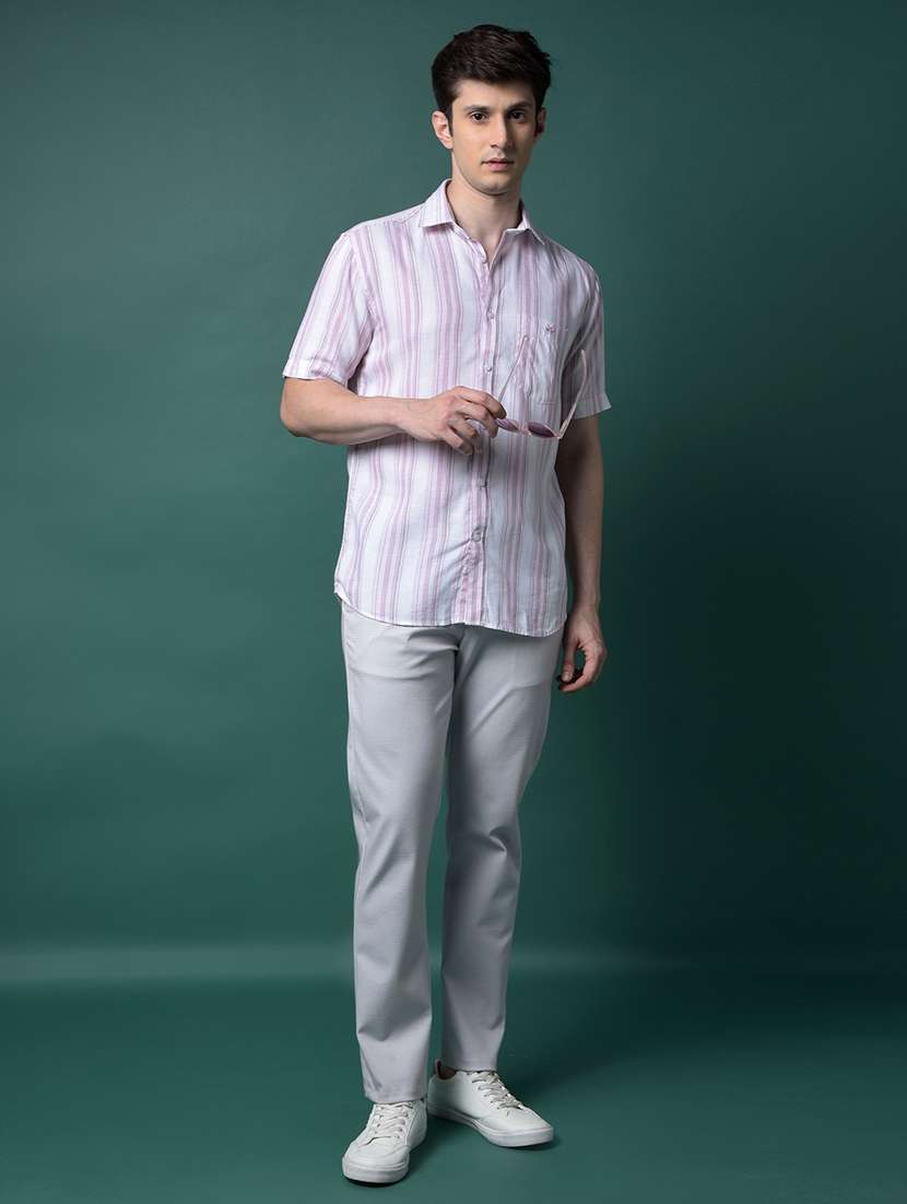 Men Striped Short Sleeve Slim Fit Casual Shirt - 21956825 -  Standard Image - 6