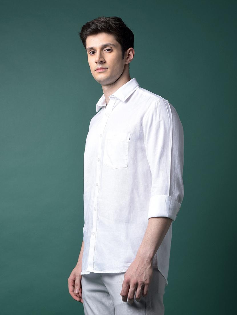 men solid long sleeve slim fit casual shirt - 21956843 - Standard Image - 1