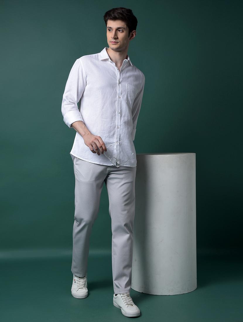 men solid long sleeve slim fit casual shirt - 21956843 - Standard Image - 6